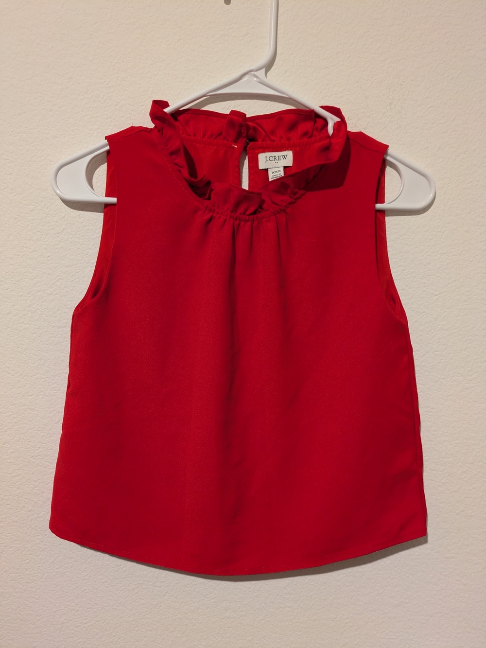 J. Crew Red Ruffle-Neck Sleeveless Camisole